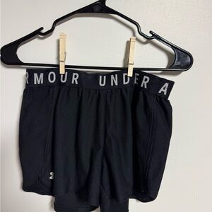 Under Armour Black Training Shorts with HeatGear Logo